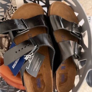 Birkenstock Black and Brown Sandals